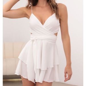 Lucy in the Sky White Romper Dress